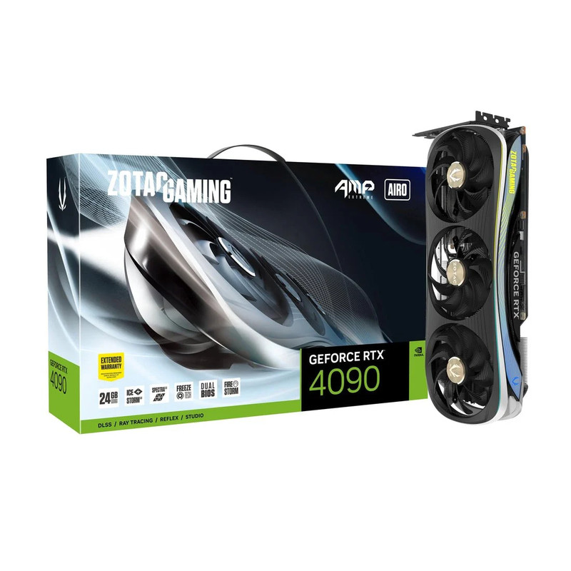 Zotac Gaming GeForce RTX 4090 AMP Extreme AIRO 24GB GDDR6X Graphics Card ZT-D40900B-10P - كرت الشاشة